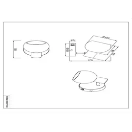 RL Wandleuchte Wandlampe Flurleuchte warm beige Metall E14 1-flammig L 17,5 cm