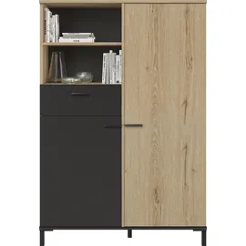 Gami Highboard 102 x 150 x 36 cm Braun / Schwarz