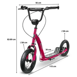 HyperMotion Kinderroller 12 Zoll pink/rot