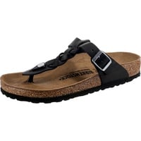 Birkenstock Damen Gizeh Braided Black, Oiled Leather Flip Flops, 36 EU - 36 EU