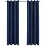 vidaXL Verdunkelungsvorhang Ösen 140 x 175 cm blau 2 St.