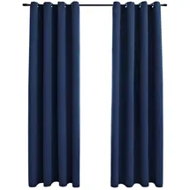 vidaXL Verdunkelungsvorhang Ösen 140 x 175 cm blau 2 St.