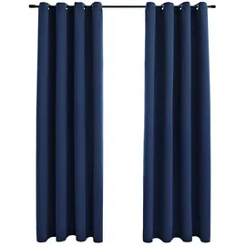 vidaXL Verdunkelungsvorhang Ösen 140 x 175 cm blau 2 St.