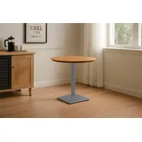 Bistrotisch Schweizer Kante massiv Akazie naturfarben 80 cm Säulengestell-eckig