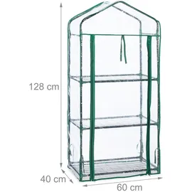 Relaxdays Gewächshaus Kunststoff Grün/PVC 0 mm 0,24 m2