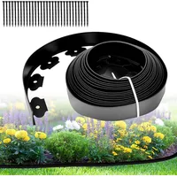 ioomvol Flexible Rasenkante 10 x 5 cm 30 Stück Grau/Schwarz