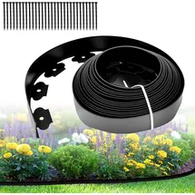 ioomvol Flexible Rasenkante 10 x 5 cm 30 Stück Grau/Schwarz