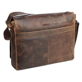 GREENLAND Montana Umhängetasche Leder 40 cm Laptopfach Greenland braun