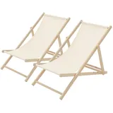 ECD Germany Gartenliege 117 x 52 x 83 cm Beige