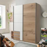 Schwebetürenschrank Schiebetürenschrank Schrank Schlafzimmer Schrank "Eugenio I" Plankeneiche/Weiß