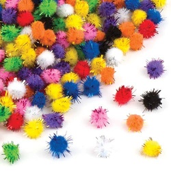 Selbstklebende Glitzer-Pompons (pro Set 150) Bastelbedarf zu Weihnachten