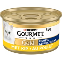 Gourmet Gold Mousse Katzenfutter, Nassfutter mit Huhn - 24x85g - (24 Dosen; 2,04kg)