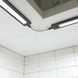 ledscom.de LED Unterbau-Leuchte SIRIS schwarz matt, flach, je 50cm, je 655lm, weiß, 5er Set