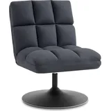 MCombo Drehsessel Stuhl modern, Cocktailsessel Loungesessel Relaxsessel Clubsessel für Wohnzimmer Schlafzimmer, Mikrofaser-stoff, 4812 (dunkelgrau)