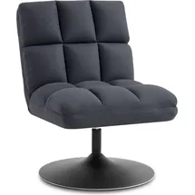 MCombo Drehsessel Stuhl modern, Cocktailsessel Loungesessel Relaxsessel Clubsessel für Wohnzimmer Schlafzimmer, Mikrofaser-stoff, 4812 (dunkelgrau)