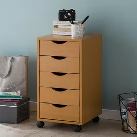 KADIMA DESIGN Rollcontainer 33 x 38 x 64 cm braun