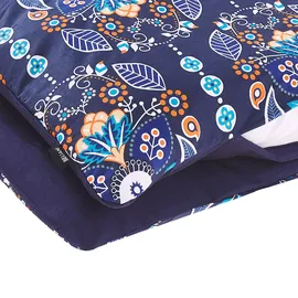 Beliani Bettwäsche, Blau, Textil, 155x220 cm Dunkelblau