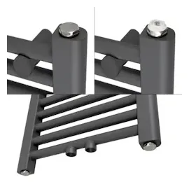 luxebath Badheizkörper 400 x 800 mm 240 W grau Mittelanschluss