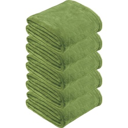 Wohndecke Fleece Wohndecke 5er-Pack „Amarillo“, REDBEST, Fleece Uni grün 130 cm x 180 cm