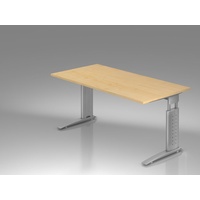 Hammerbacher Schreibtisch ahorn rechteckig, C-Fuß-Gestell silber 160,0 x 80,0 cm