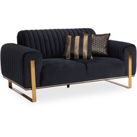 Sofa 2 Sitzer MUNIR (BHT 168x82x93 cm) - schwarz