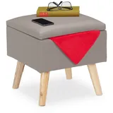Relaxdays Sitzhocker mit Stauraum Kunstleder