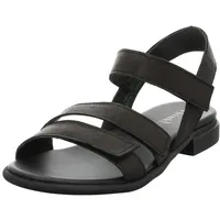 THINK! KAMAA chromfrei gegerbte nachhaltige Sandale, SCHWARZ 0000