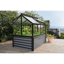 Vitavia Hochfrühbeet Gaia Jumbo ESG 4 mm Granit-Schwarz 83 cm x 122 cm x 135 cm