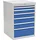 Bedrunka & Hirth Gerätebau GmbH Schubladenschrank H1019xB705xT736mm lichtgrau/signalblau 7 Schubl.Vollauszug