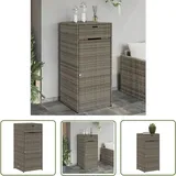 The Living Store Gartenschrank Grau 55x55x111 cm Poly Rattan - Outdoor-Schrank - Gartenschrank - Stauraum - Gartenorganisation - Polyrattan