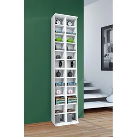 VCM Almera CD-Regal 42 x 20 x 180 cm Weiß