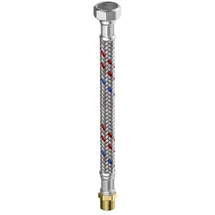Flamco Meiflex Silikon-Panzerschlauch M5725.1134.100 1" x 1" IG/AG, 25 x 1000 mm, Edelstahlgeflecht