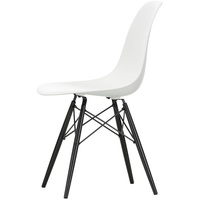Vitra - Eames Plastic Side Chair DSW, Ahorn schwarz / weiß (Filzgleiter basic dark)