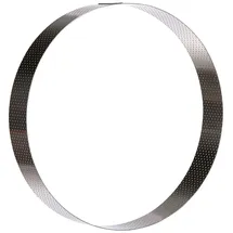 De Buyer – VALHORNA runder Tortenring aus perforiertem Edelstahl – Durchmesser 24,5 cm, Höhe 3,5 cm – 3098.09, Silber