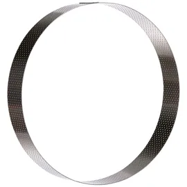 De Buyer – VALHORNA runder Tortenring aus perforiertem Edelstahl – Durchmesser 24,5 cm, Höhe 3,5 cm – 3098.09, Silber