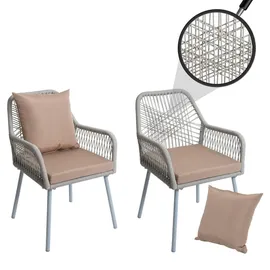 Proregal Gartenstuhl Aluminium Grau 2er Set