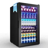 TRIUMPHKEY 95L Getränkekühlschrank mit Klima KÜHLUNG | Neu: Gleichmäßige Kühlung & frostfrei | 4 verstellbare Ablagen für 130 Dosen | Für Bar, Büro & Haushalt