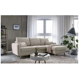 miuform Ecksofa mit Schlaffunktion Scandic Lagom ¦ beige ¦ Maße (cm): B: 235 H: 90