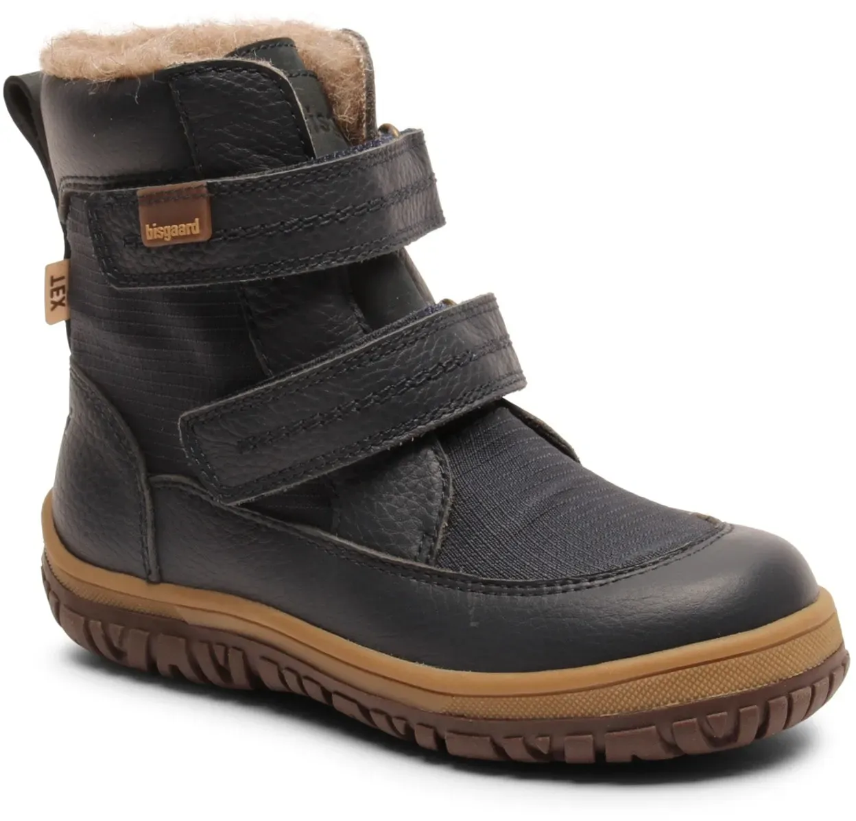 Winterboots BISGAARD "hannibal", Kinder, Gr. 34, blau (navy), Textil, Leder, Basic, Schuhe, Snowboots, Winterstiefel, Kindergartenschuh mit TEX-Ausstattung