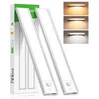 Tnmoo 84LED Unterbauleuchte Küche, 2 Stück Schrankbeleuchtung mit Bewegungsmelder,