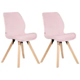 CLP 2er Set Stuhl Luna pink/Samt