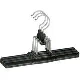 Böttcher-AG Hosenbügel 29032, aus Metall, Einfachbügel mit Spannklammern, schwarz, 26cm, 3 Stück
