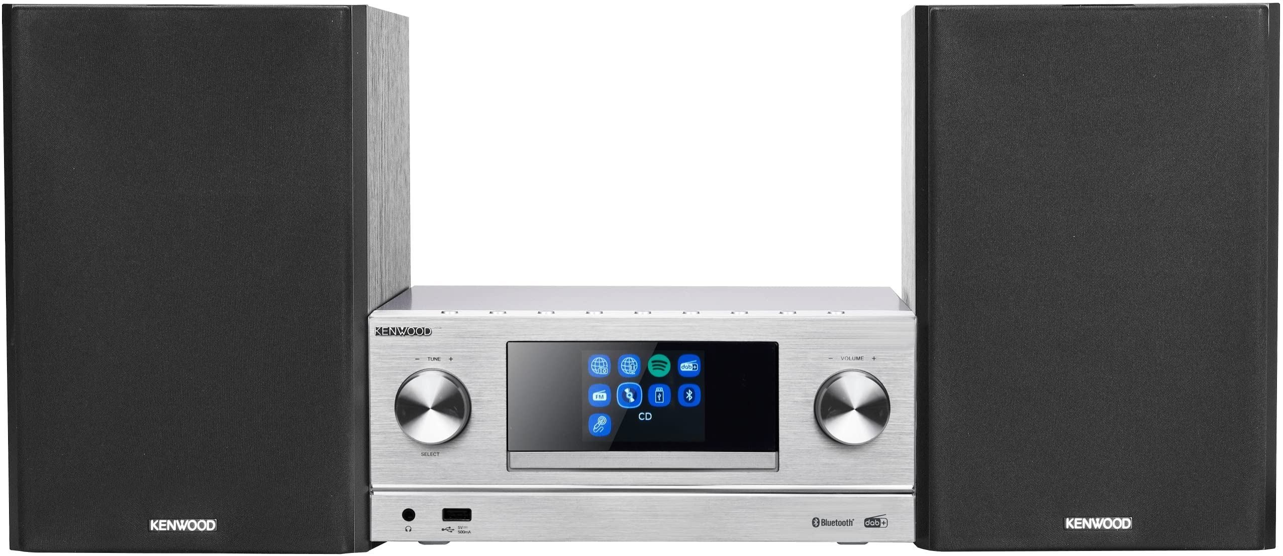 Kenwood M-9000S-S - Smart Micro Hi-Fi System mit Internetradio, DAB+, CD/USB und Audiostreaming, Farbe Silber