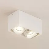 ARCCHIO Downlight Kubika, 19 cm, weiß, 2-flg., Metall
