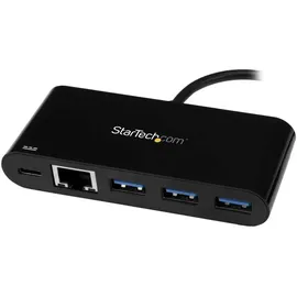 Startech USB-C Adapter to Ethernet (USB-A, 3 Port Hub + Black