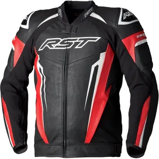 RST Tractech EVO 5 Motorrad Lederjacke, schwarz-rot, Größe M für Männer