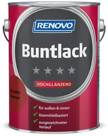 RENOVO Buntlack hochglänzend, feuerrot RAL 3000