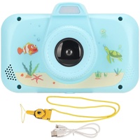 Kinderkamera, 1080P HD Digitalkamera für Kinder, Digitale Videokameras mit Achtfachem Zoom, 3, 5 Zoll IPS Bildschirm, Selfie Kamera für Kinder, Weihnachtsgeburtstagsgeschenke(Blau)