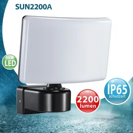 Maxkomfort Außenwandleuchte LED schwarz 30 W 2200 lm IP65 schwenkbar