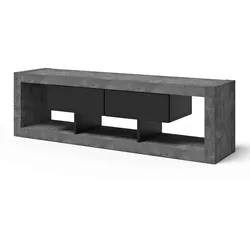 TV-Bank TEMAHOME "Nara TV-Tisch, TV-Schrank, Lowboard", schwarz (betonfarbig, schwarz), B:175cm H:52cm T:51cm, Wabenplatte, Sideboards, 7 cm starker Rahmen für hohe Stabilität, 2 Schubladen
